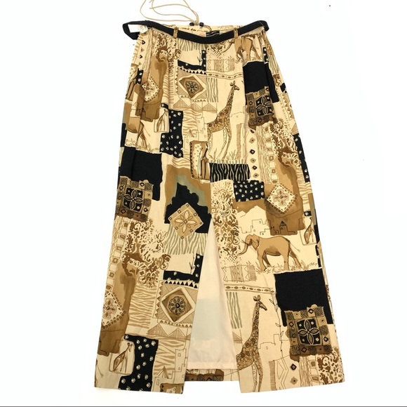 Vintage Miss Alliage Animal Maxi Skirt Size 10 - Picture 6 of 6